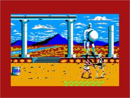 In game image of Hercules: Slayer of the Damned on the Amstrad CPC.