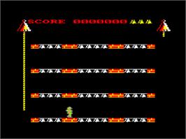 In game image of Hunchback II: Quasimodo's Revenge on the Amstrad CPC.