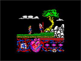 In game image of Hundra on the Amstrad CPC.