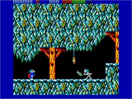 In game image of Impossamole on the Amstrad CPC.