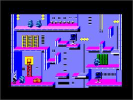 In game image of Impossible Mission 2 on the Amstrad CPC.