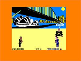 In game image of International Karate on the Amstrad CPC.
