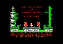 In game image of Jack the Nipper 2: Coconut Capers on the Amstrad CPC.