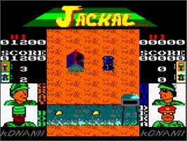 In game image of Jackal on the Amstrad CPC.