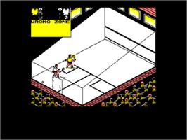 In game image of Jahangir Khan's World Championship Squash on the Amstrad CPC.