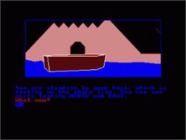 In game image of Jewels of Darkness on the Amstrad CPC.