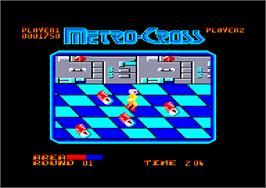 In game image of Metro-Cross on the Amstrad CPC.