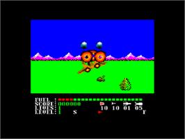 In game image of Mig-29 Soviet Fighter on the Amstrad CPC.