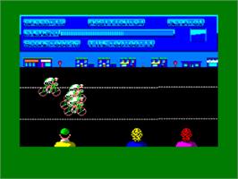 In game image of Milk Race on the Amstrad CPC.