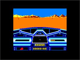 In game image of Moon Blaster on the Amstrad CPC.