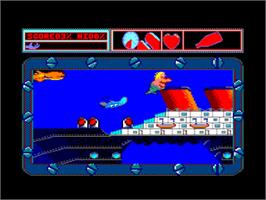 In game image of Motorbike Madness on the Amstrad CPC.