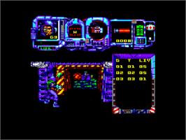 In game image of Narco Police on the Amstrad CPC.