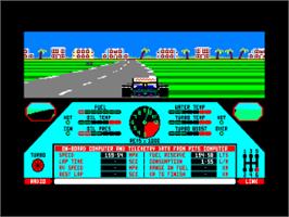 In game image of Nigel Mansell's Grand Prix on the Amstrad CPC.