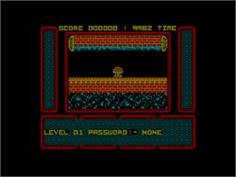 In game image of One Man and his Droid on the Amstrad CPC.