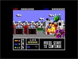 In game image of Operation Thunderbolt on the Amstrad CPC.