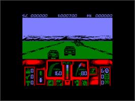 In game image of Overlander on the Amstrad CPC.