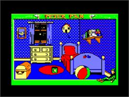 In game image of Peter Pan on the Amstrad CPC.