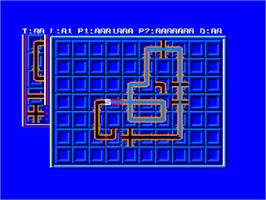 In game image of Pipe Mania on the Amstrad CPC.