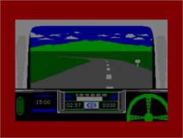 In game image of Rally Driver on the Amstrad CPC.