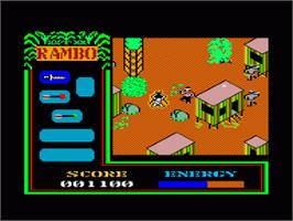 In game image of Rambo: First Blood Part 2 on the Amstrad CPC.