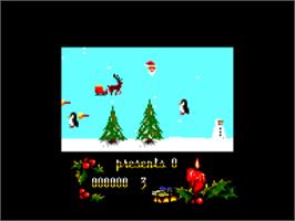 In game image of Santa's Xmas Caper on the Amstrad CPC.