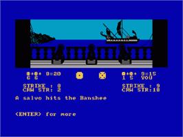 In game image of Seas of Blood on the Amstrad CPC.
