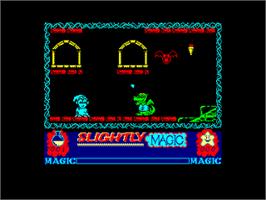 In game image of Slightly Magic on the Amstrad CPC.