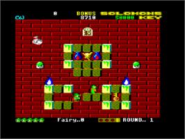 In game image of Solomon's Key on the Amstrad CPC.