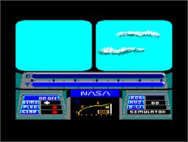 In game image of Space Shuttle: A Journey into Space on the Amstrad CPC.