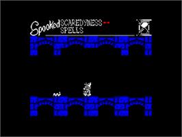In game image of Spooked on the Amstrad CPC.