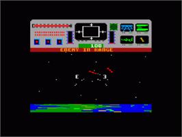 In game image of Star Raiders 2 on the Amstrad CPC.