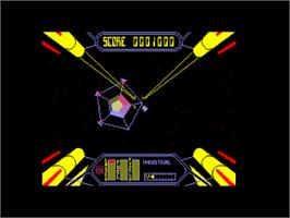 In game image of Starstrike 2 on the Amstrad CPC.