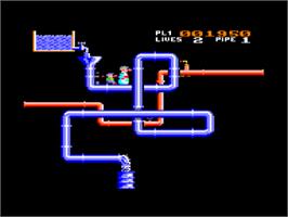 In game image of Super Pipeline 2 on the Amstrad CPC.