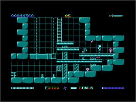 In game image of Switchblade on the Amstrad CPC.