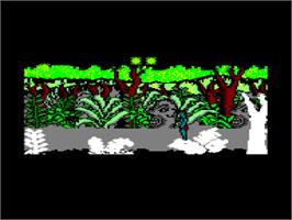 In game image of Tarzan on the Amstrad CPC.