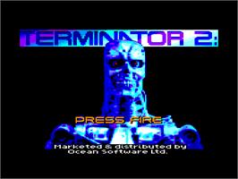 In game image of Terminator 2 - Judgment Day on the Amstrad CPC.