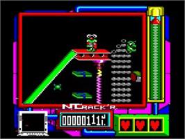 In game image of Thing Bounces Back on the Amstrad CPC.