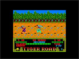 In game image of Tiger Heli on the Amstrad CPC.