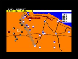 In game image of Tobruk: The Clash of Armour on the Amstrad CPC.