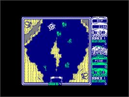 In game image of Toobin' on the Amstrad CPC.