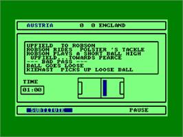 In game image of Tracksuit Manager on the Amstrad CPC.