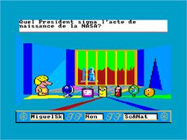 In game image of Trivial Pursuit: A New Beginning on the Amstrad CPC.