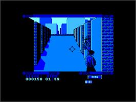 In game image of Untouchables on the Amstrad CPC.