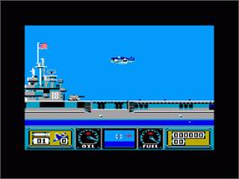 In game image of Wings of Fury on the Amstrad CPC.