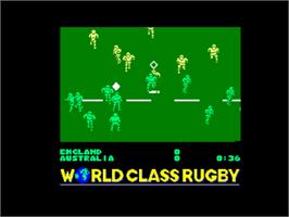 In game image of World Class Rugby on the Amstrad CPC.