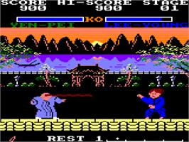 In game image of Yie Ar Kung-Fu 2 on the Amstrad CPC.