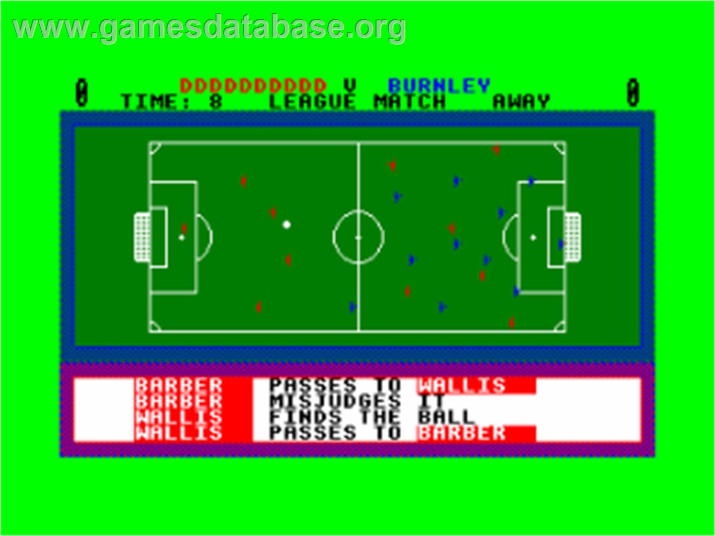 1st Division Manager - Amstrad CPC - Artwork - In Game