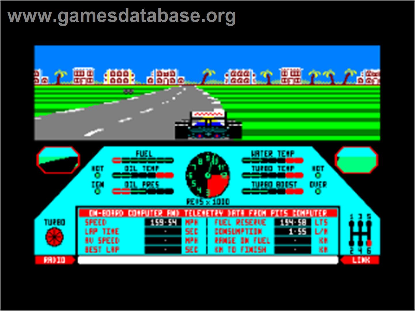 Nigel Mansell's Grand Prix - Amstrad CPC - Artwork - In Game