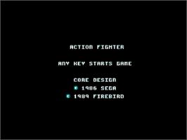 Title screen of Action Fighter on the Amstrad CPC.