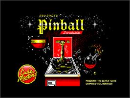 Title screen of Advanced Pinball Simulator on the Amstrad CPC.